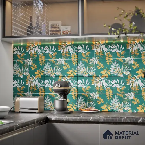 Tropical Wall Tile TL 07249 C Plana 8007 GLM (Gold) 1 ft x 1 ft Ceramic Matte Finish - 9 mm  | 2 mm Spacer is Mandatory | Please Expect a Slight Variation of Pattern